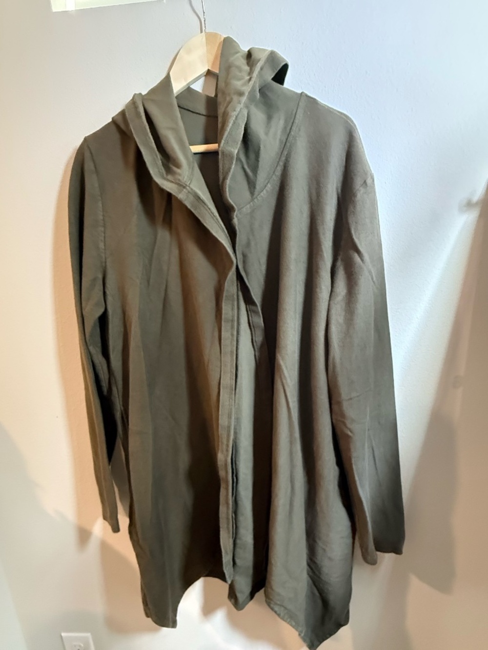TOPMAN OLIVE GREEN CARDIGAN HOODIE SIZE LARGE